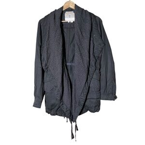 Heihei Utility Drawstring Lace Collar Jacket Blue Grey